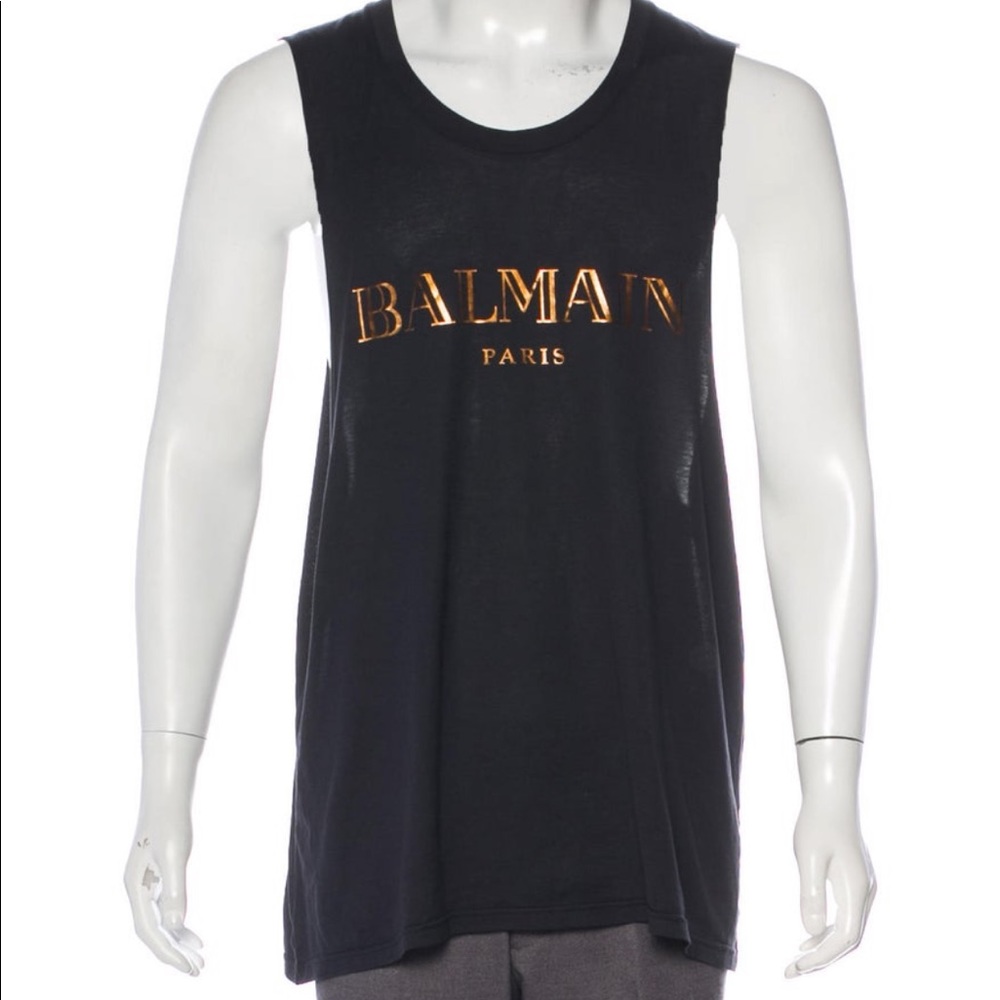 Balmain Black Tank Top - Lg